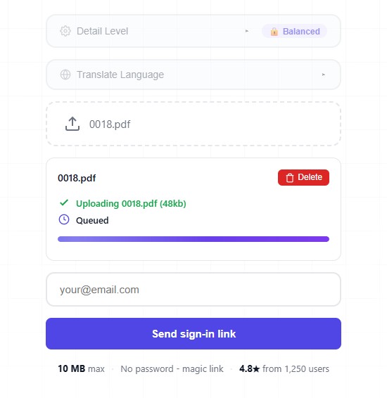 PDF Upload