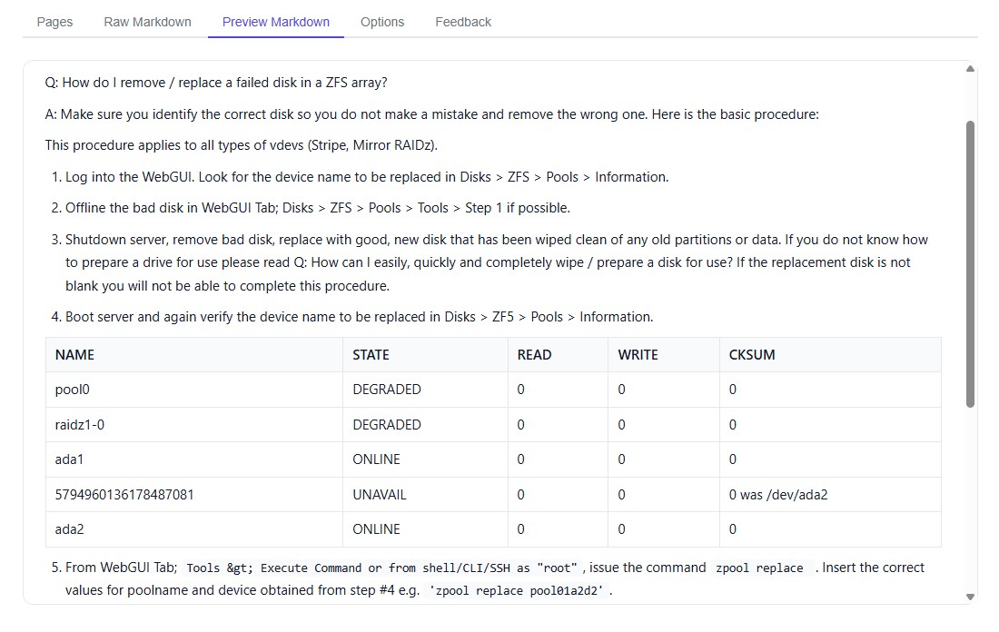 Markdown Result